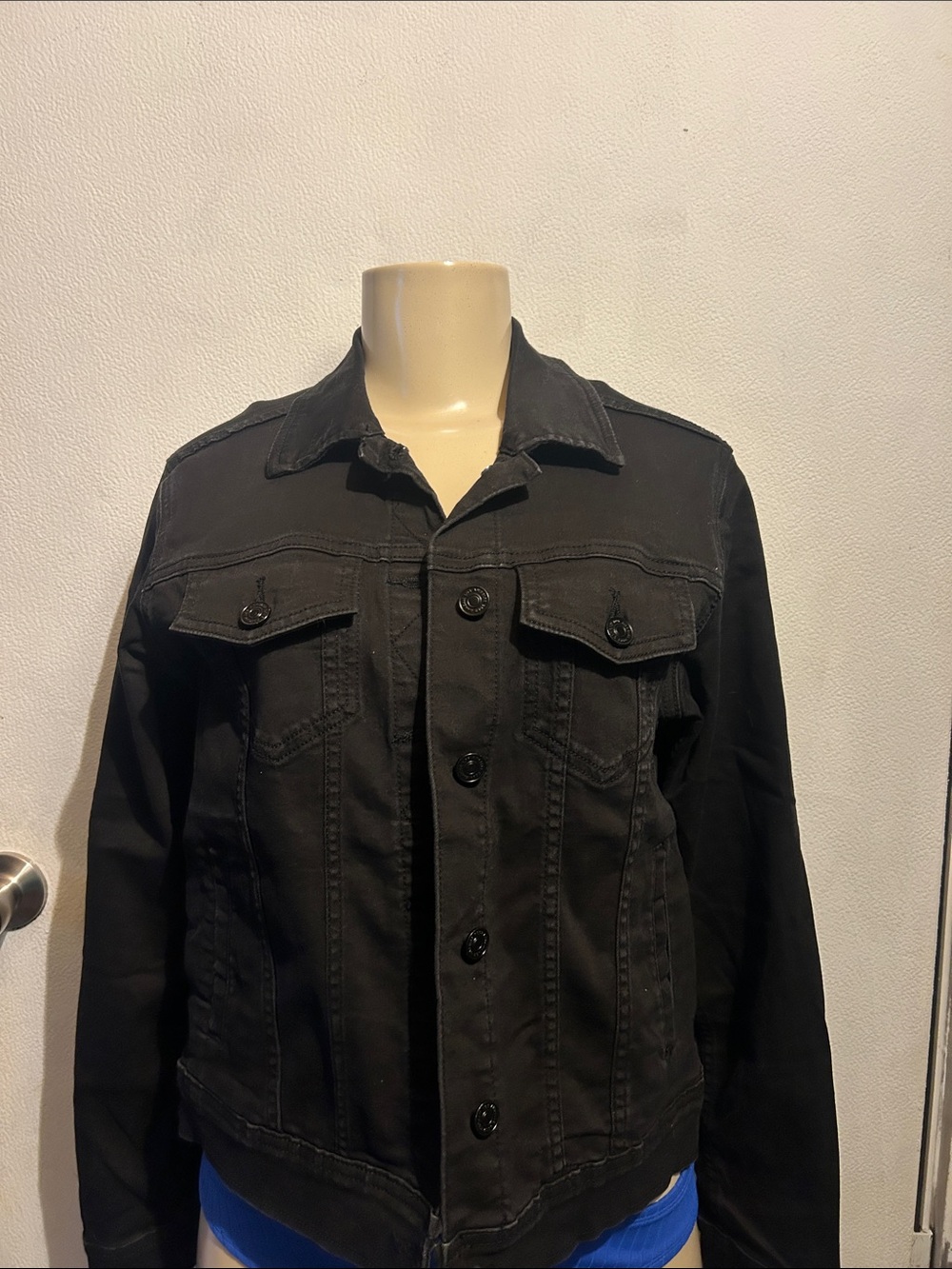 KanCan Black Button-Front Cotton Jacket